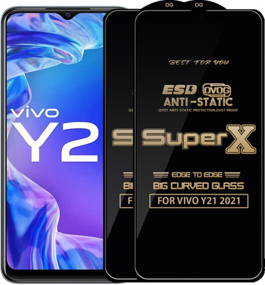 Qyist Edge To Edge Tempered Glass for VIVO Y21 2021(Pack of 2)