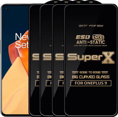 Qyist Edge To Edge Tempered Glass for ONEPLUS 9(Pack of 4)