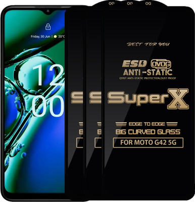 Qyist Edge To Edge Tempered Glass for MOTO G42 5G(Pack of 3)