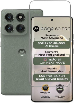 MobieGenie Edge To Edge Tempered Glass for Motorola Edge 60 Pro 5G, Moto Edge 60 Pro 5G(Pack of 1)