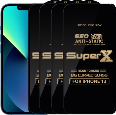 Qyist Edge To Edge Tempered Glass for IPHONE 13(Pack of 4)