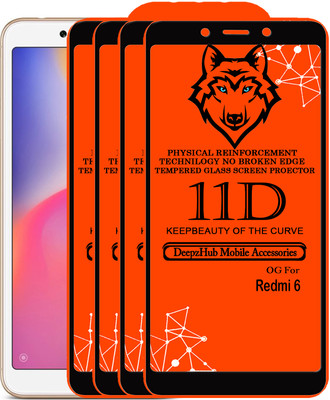 CRodible Edge To Edge Tempered Glass for Mi Redmi 6(Pack of 4)