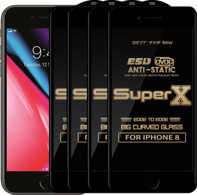 Qyist Edge To Edge Tempered Glass for Apple iPhone 8(Pack of 4)