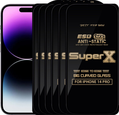 Qyist Edge To Edge Tempered Glass for IPHONE 14 PRO(Pack of 6)