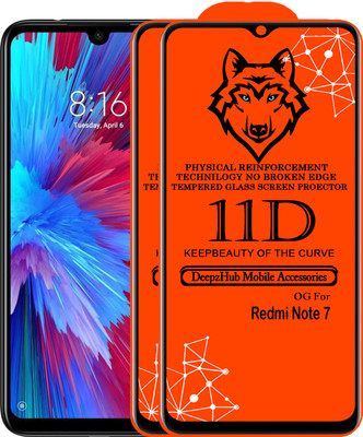 CRodible Edge To Edge Tempered Glass for Redmi Note 7(Pack of 2)