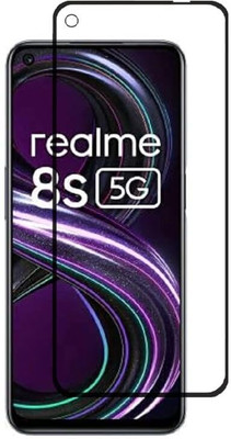 YOUTH MOBI Tempered Glass Guard for Screen Protector Compatible for Realme 8s 5G / Realme 8 5G (Black) with Edge to Edge Coverage and Easy Installation kit(Pack of 1)