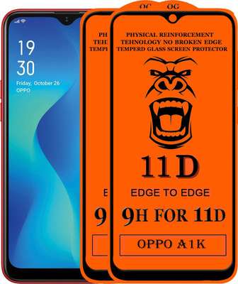 Xester Edge To Edge Tempered Glass for Oppo A1k(Pack of 2)