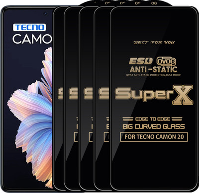 Qyist Edge To Edge Tempered Glass for TECNO CAMON 20(Pack of 5)
