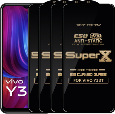 Qyist Edge To Edge Tempered Glass for VIVO Y33T(Pack of 4)