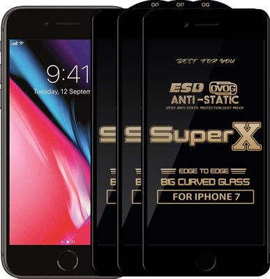 Qyist Edge To Edge Tempered Glass for Apple iPhone 7(Pack of 3)