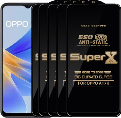 Qyist Edge To Edge Tempered Glass for OPPO A17K(Pack of 5)