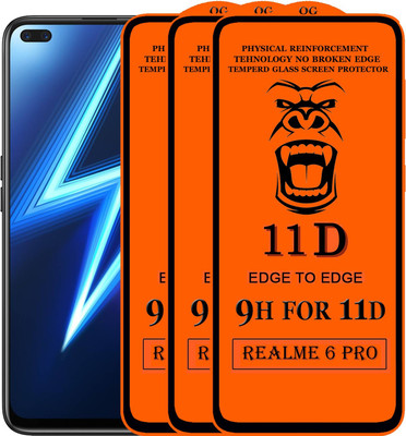 Xester Edge To Edge Tempered Glass for Realme 6 Pro(Pack of 3)