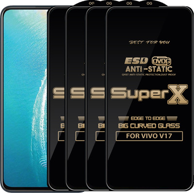 Qyist Edge To Edge Tempered Glass for VIVO V17(Pack of 4)