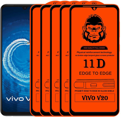 Xester Edge To Edge Tempered Glass for VIVO V20(Pack of 5)