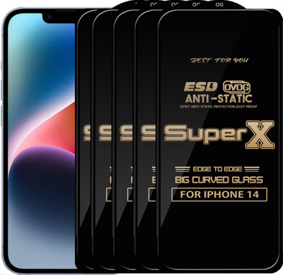 Qyist Edge To Edge Tempered Glass for IPHONE 14(Pack of 5)