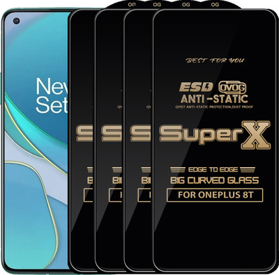 Qyist Edge To Edge Tempered Glass for ONEPLUS 8T(Pack of 4)