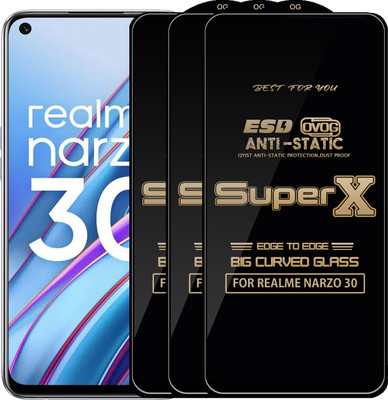 Qyist Edge To Edge Tempered Glass for REALME NARZO 30(Pack of 3)