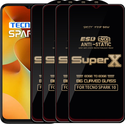 Qyist Edge To Edge Tempered Glass for TECNO SPARK 10(Pack of 4)