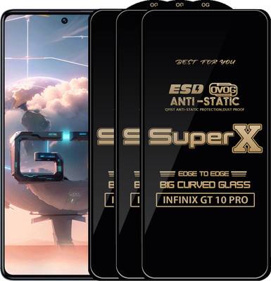 Qyist Edge To Edge Tempered Glass for INFINIX GT 10 PRO(Pack of 3)