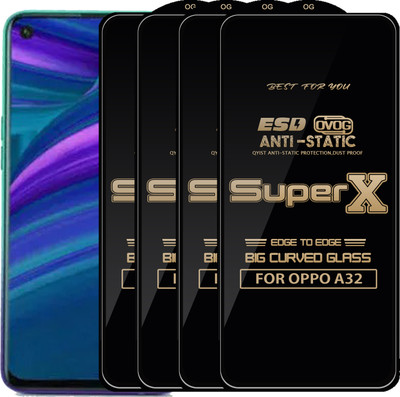 Qyist Edge To Edge Tempered Glass for OPPO A32(Pack of 4)