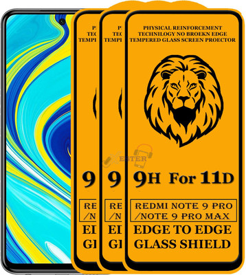 Xester Edge To Edge Tempered Glass for Redmi Note 9 Pro Max(Pack of 3)