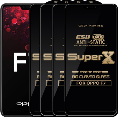 Qyist Edge To Edge Tempered Glass for OPPO F7(Pack of 4)