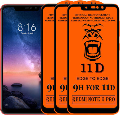 Xester Edge To Edge Tempered Glass for Mi Redmi Note 6 Pro(Pack of 3)