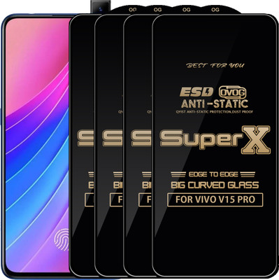 Qyist Edge To Edge Tempered Glass for VIVO V15 PRO(Pack of 4)