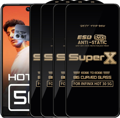 Qyist Edge To Edge Tempered Glass for INFINIX HOT 30 5G(Pack of 4)