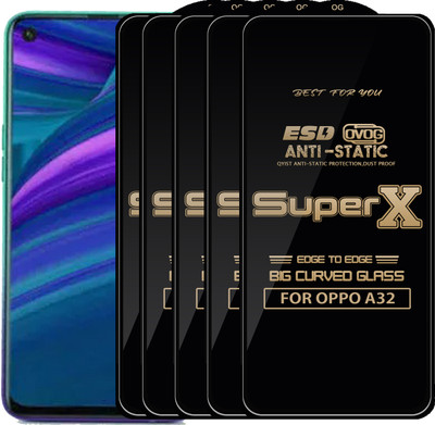 Qyist Edge To Edge Tempered Glass for OPPO A32(Pack of 5)
