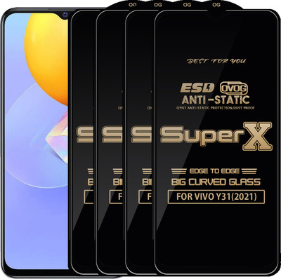 Qyist Edge To Edge Tempered Glass for VIVO Y31(2021)(Pack of 4)