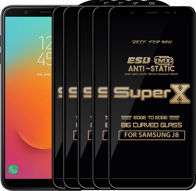 Qyist Edge To Edge Tempered Glass for Samsung Galaxy J8(Pack of 5)