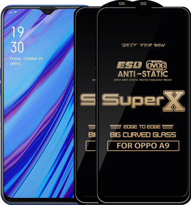 Qyist Edge To Edge Tempered Glass for OPPO A9(Pack of 2)
