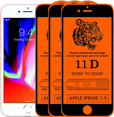Xester Edge To Edge Tempered Glass for Apple Iphone 8(Pack of 3)