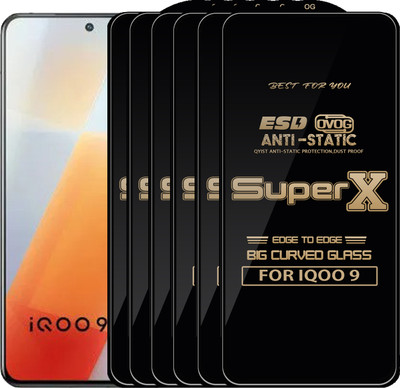 Qyist Edge To Edge Tempered Glass for IQOO 9(Pack of 6)