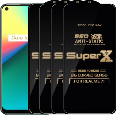 Qyist Edge To Edge Tempered Glass for REALME 7I(Pack of 4)