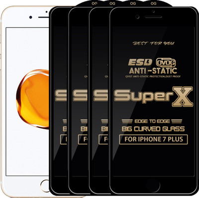 Qyist Edge To Edge Tempered Glass for Apple iPhone 7 Plus(Pack of 4)