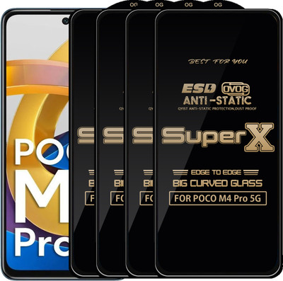 Qyist Edge To Edge Tempered Glass for POCO M4 Pro 5G(Pack of 4)