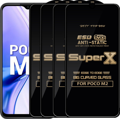 Qyist Edge To Edge Tempered Glass for POCO M2(Pack of 4)