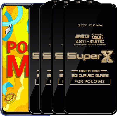 Qyist Edge To Edge Tempered Glass for POCO M3(Pack of 4)