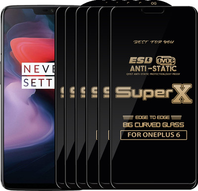 Qyist Edge To Edge Tempered Glass for OnePlus 6(Pack of 6)