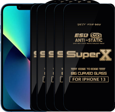 Qyist Edge To Edge Tempered Glass for IPHONE 13(Pack of 5)