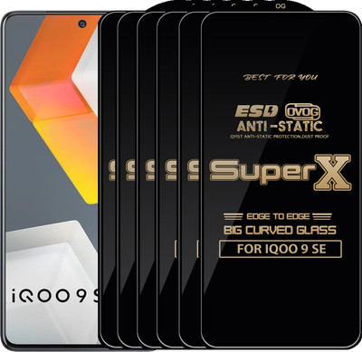 Qyist Edge To Edge Tempered Glass for IQOO 9 SE(Pack of 6)