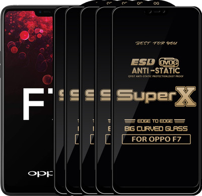 Qyist Edge To Edge Tempered Glass for OPPO F7(Pack of 5)