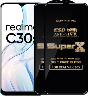 Qyist Edge To Edge Tempered Glass for REALME C30S(Pack of 2)