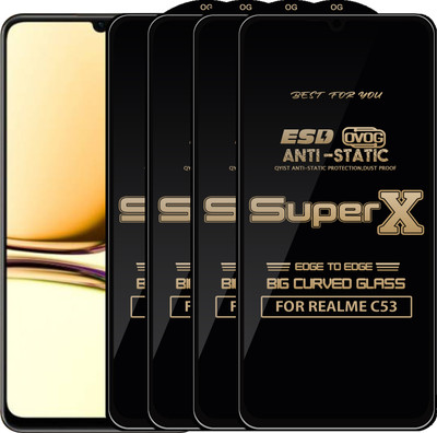 Qyist Edge To Edge Tempered Glass for REALME C53(Pack of 4)