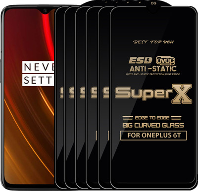 Qyist Edge To Edge Tempered Glass for OnePlus 6T(Pack of 6)