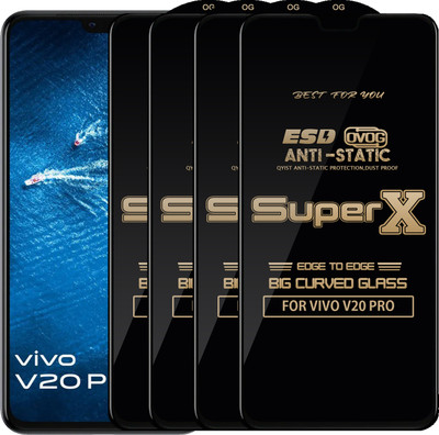 Qyist Edge To Edge Tempered Glass for VIVO V20 PRO(Pack of 4)