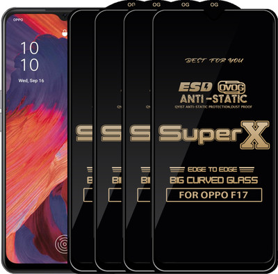 Qyist Edge To Edge Tempered Glass for OPPO F17(Pack of 4)