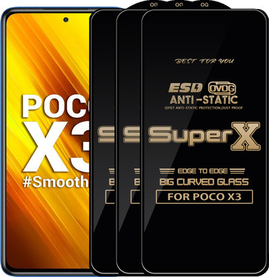 Qyist Edge To Edge Tempered Glass for POCO X3(Pack of 3)